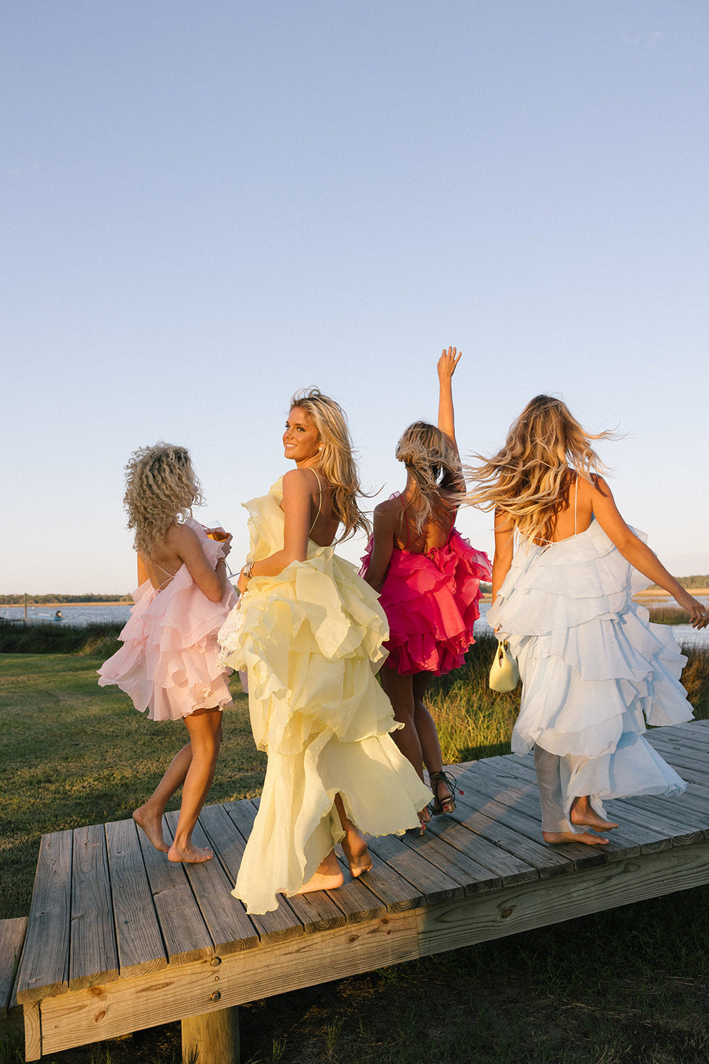 Anastasia Floral Ruffle Mini Dress - Hot Pink