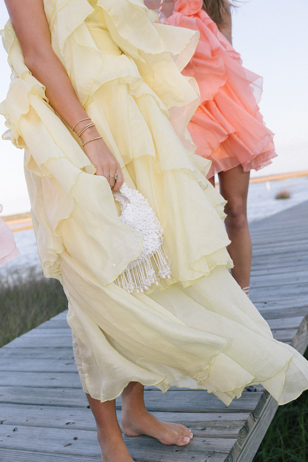 Dahlia Floral Ruffle Maxi Dress - Yellow