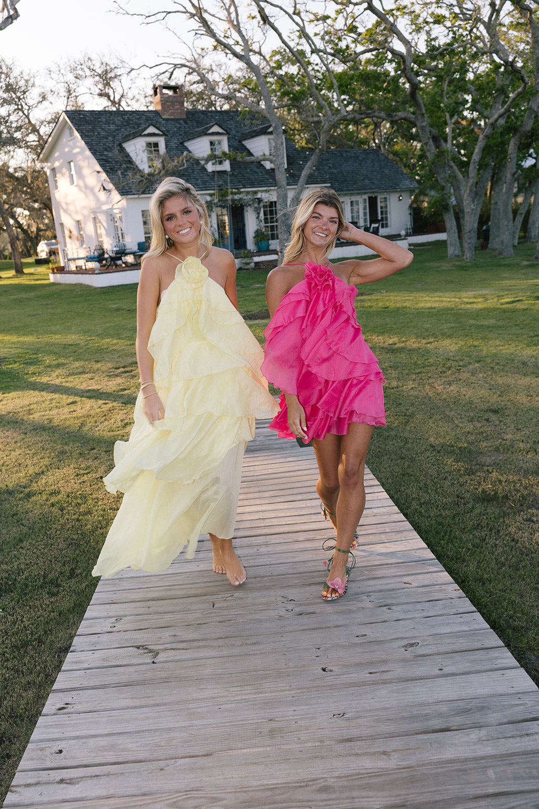 Dahlia Floral Ruffle Maxi Dress - Yellow