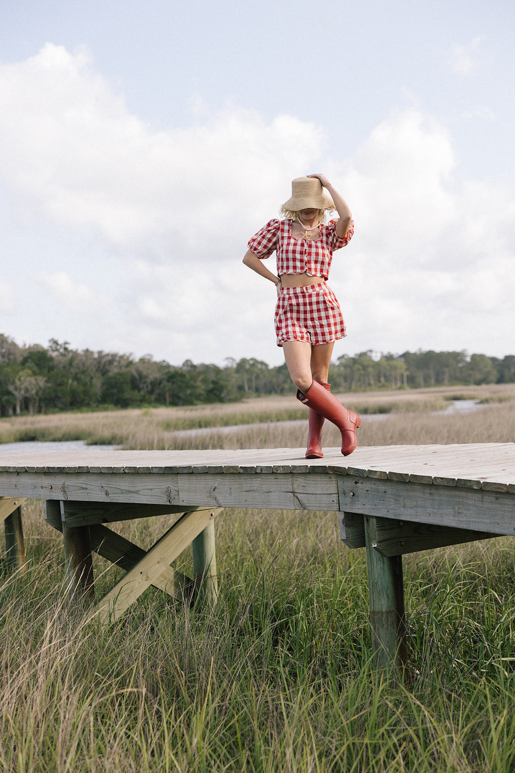 Rio Puff Sleeve Top - Red
