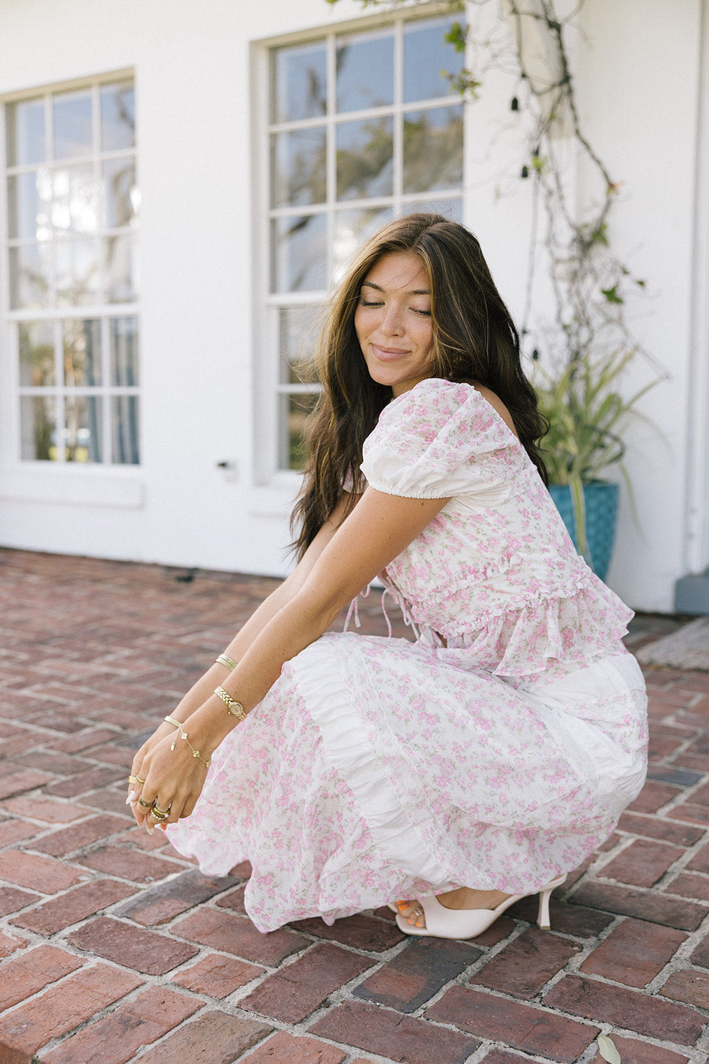 Anna Puff Sleeve Top - Pink