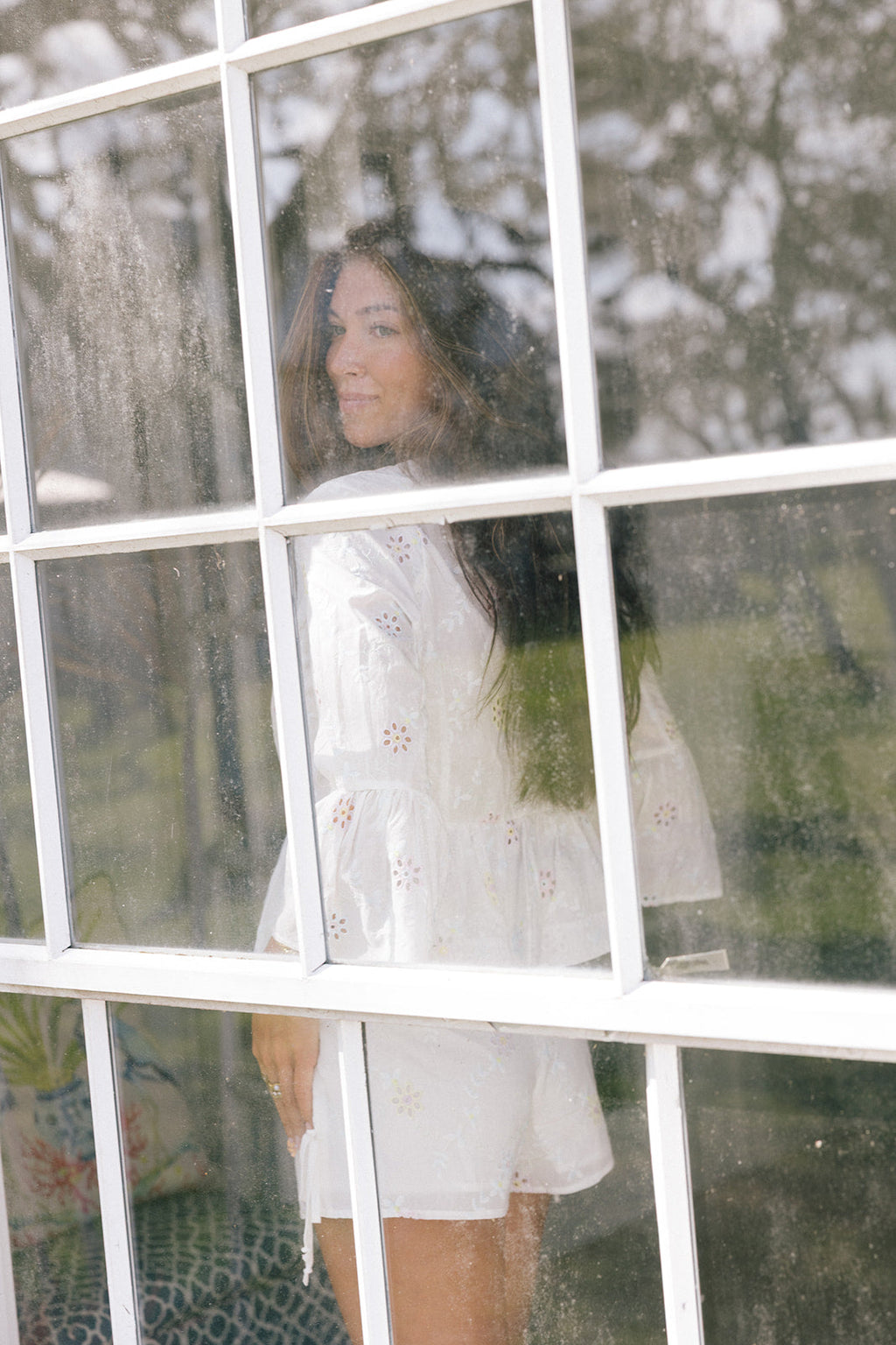 Kali Floral Tie Shirt - White/Pink/Yellow