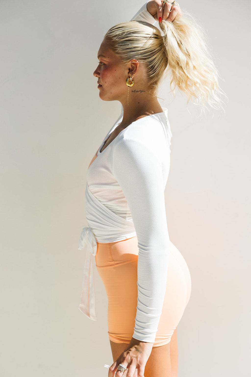 Fancy Wrap Top - White