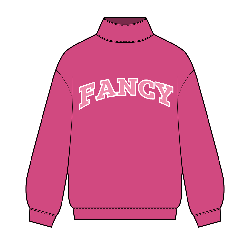 Fancy Oversized Fleece Mockneck - Paradise Pink/Hibiscus