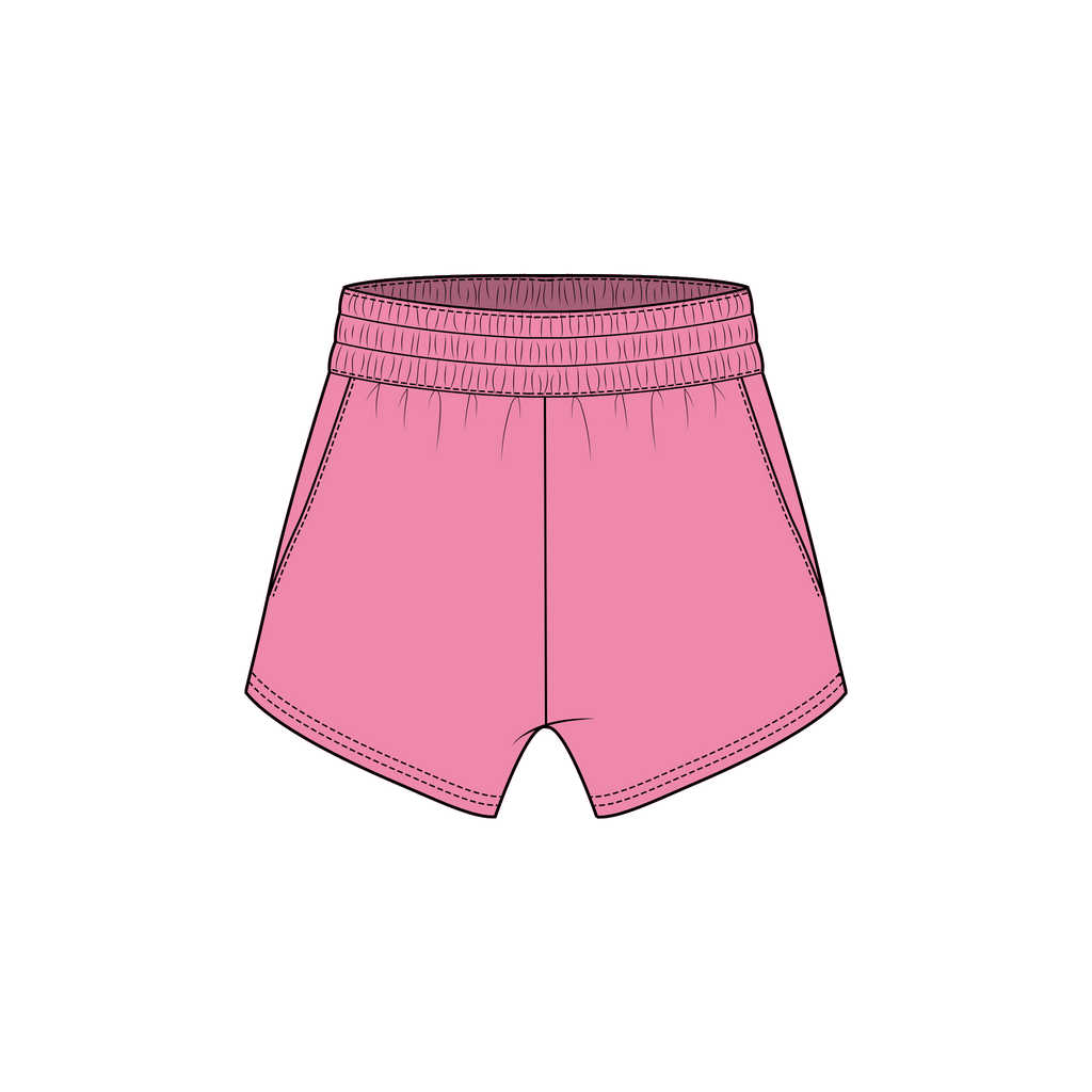 Fancy Fleece Lined Mini Shorts - Hibiscus