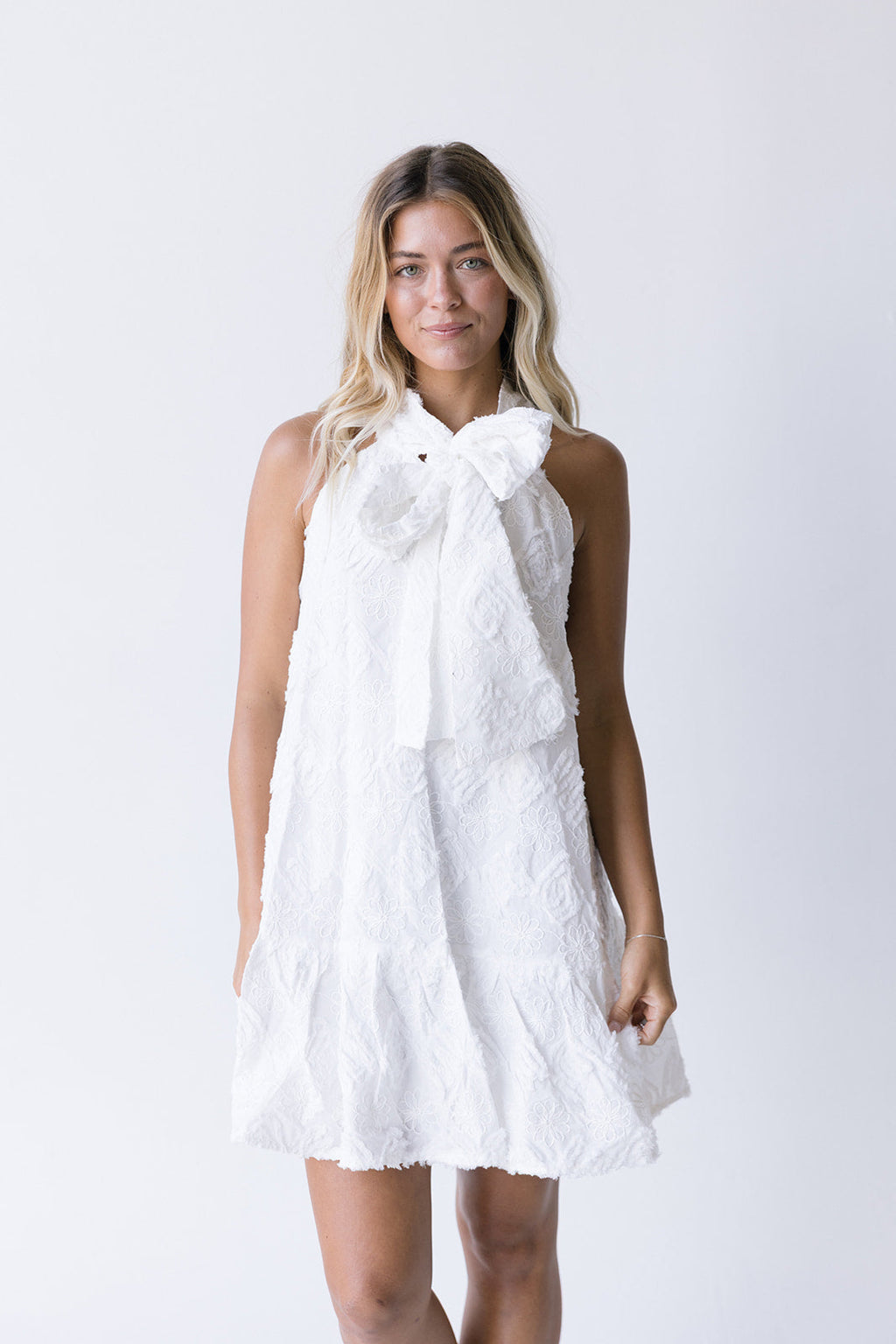 Dixie Halter Neck Mini Dress - Off White