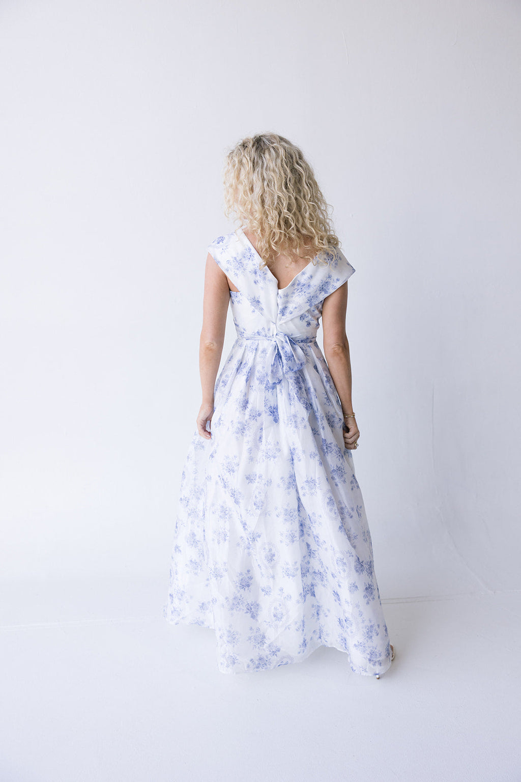 Grace Off Shoulder Floral Maxi Dress - Blue
