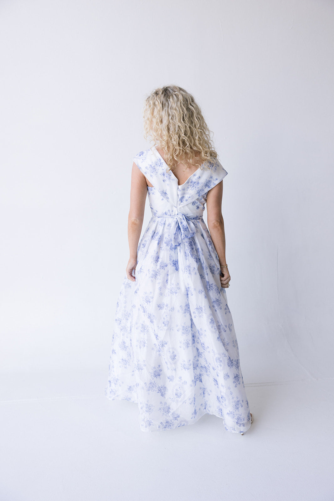 Grace Off Shoulder Floral Maxi Dress - Blue