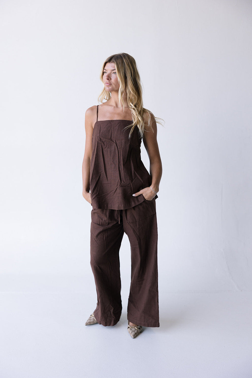 Madison Linen Set - Chocolate