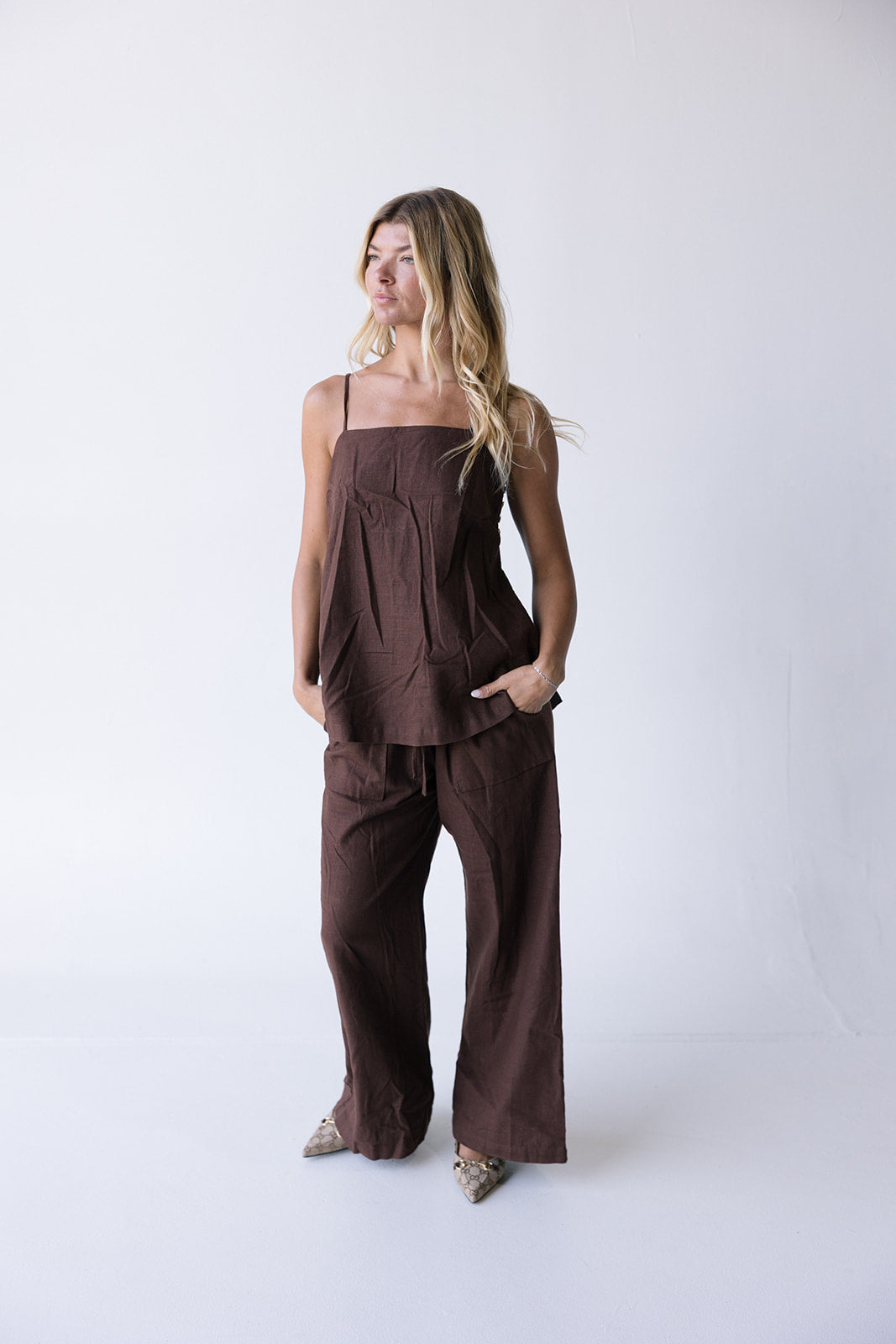 Madison Linen Set - Chocolate