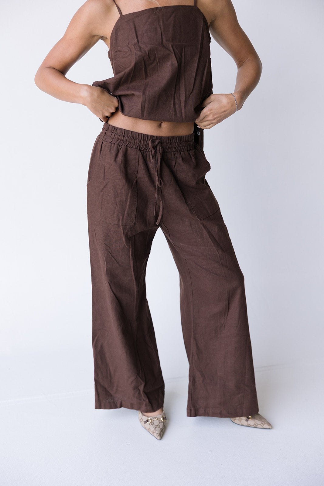 Madison Linen Set - Chocolate