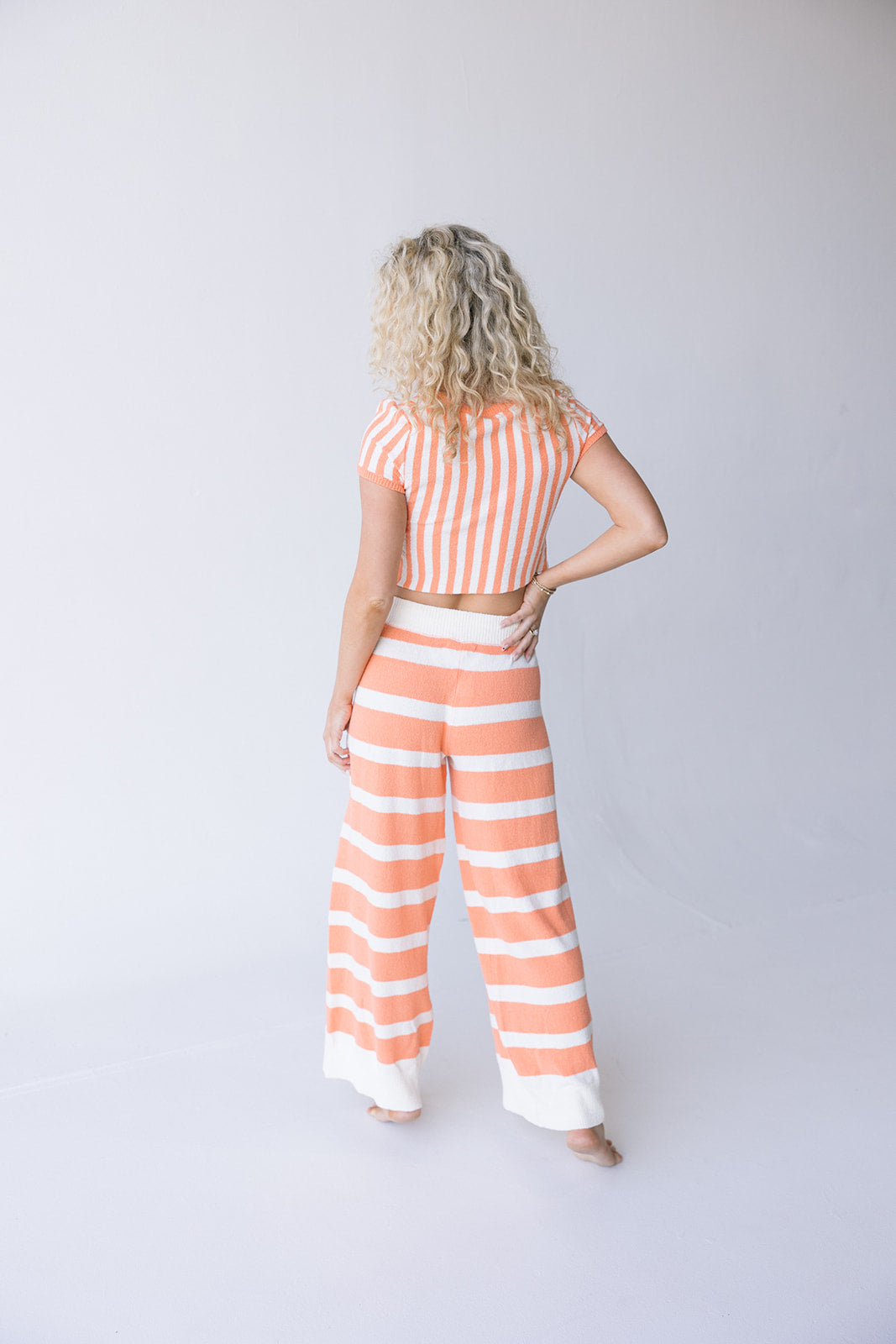 Kai Striped Set - Ivory/Orange