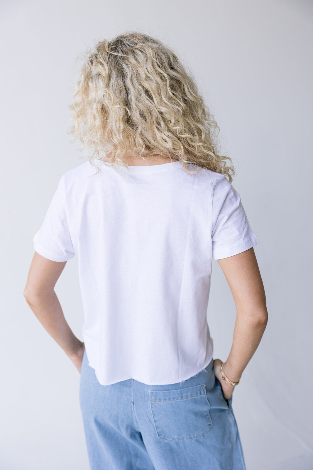 Hamptons Boyfriend Crop Top - White