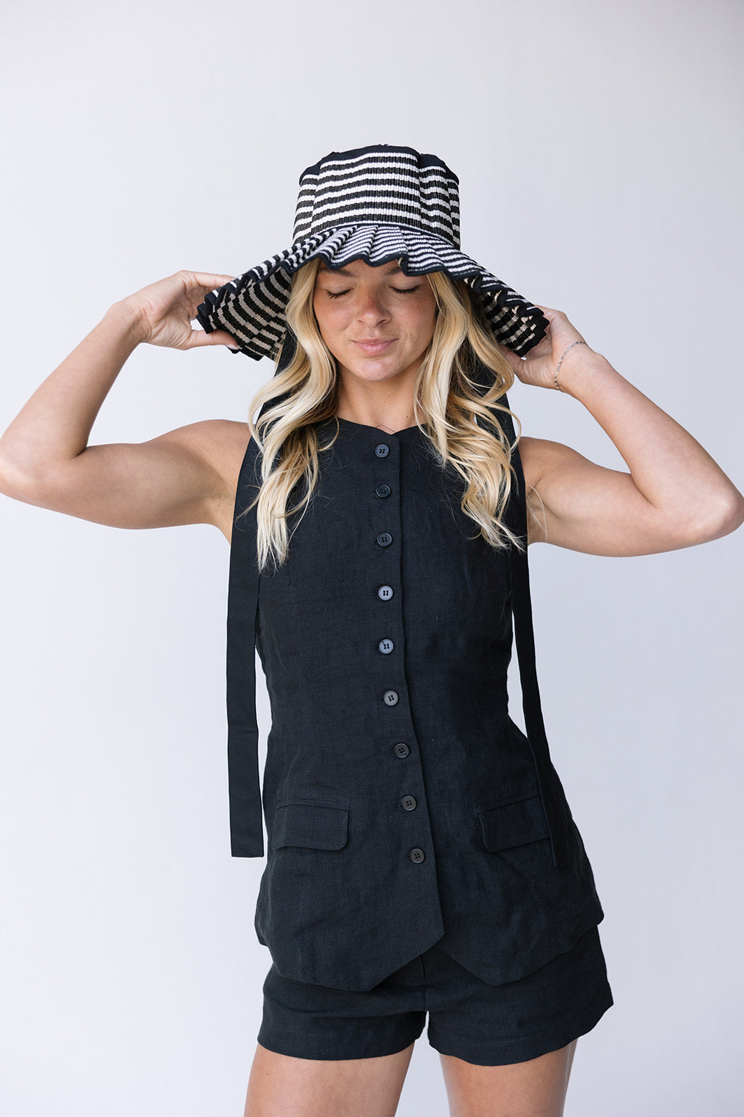 Sandi Linen Top - Black