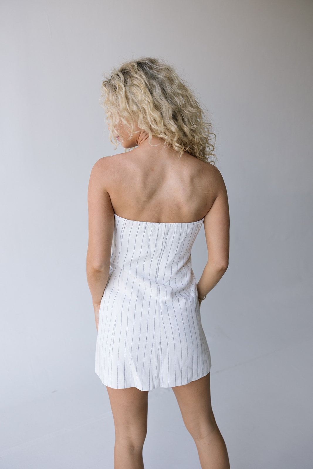 Maddie Striped Mini Dress - White/Black