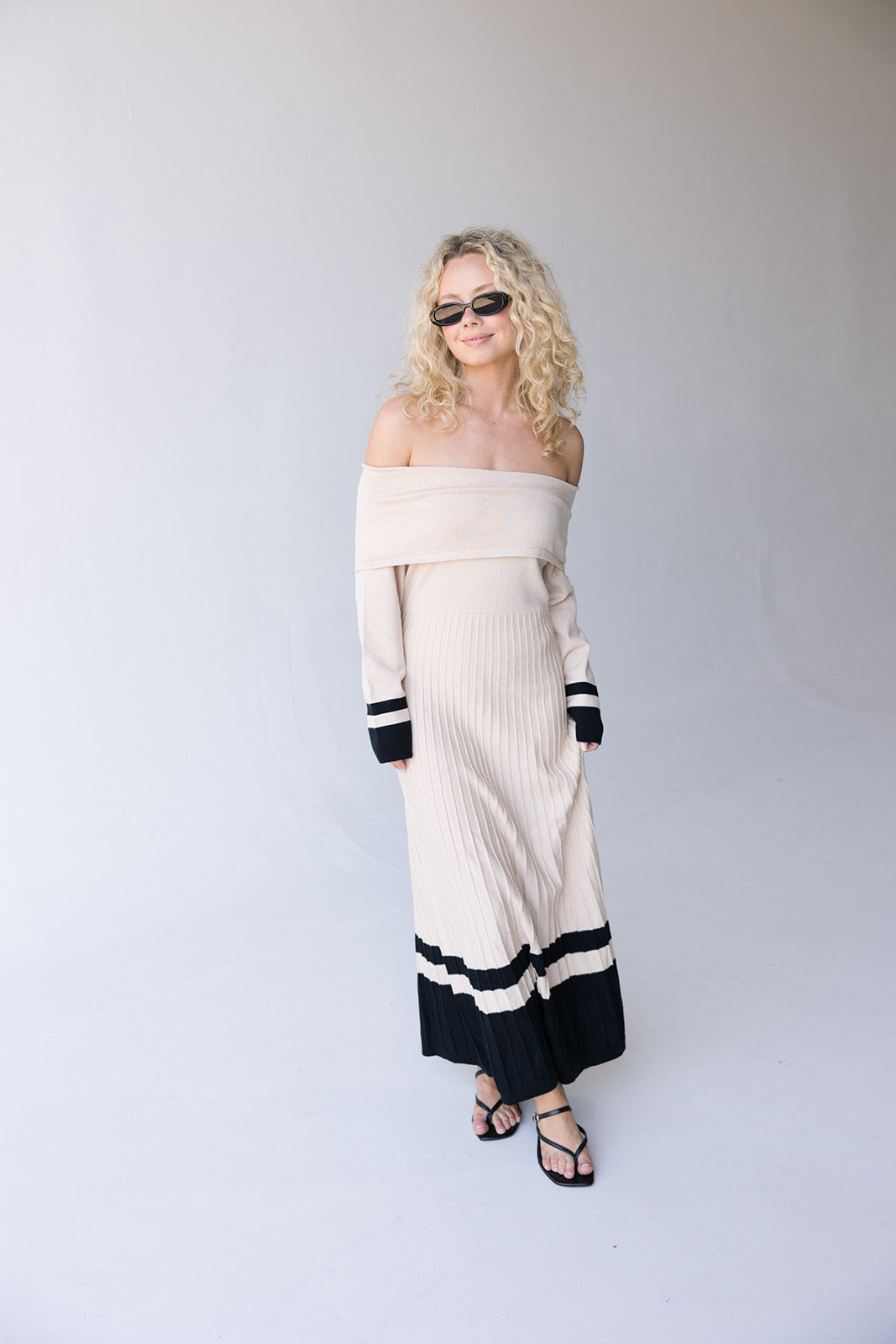Poppy Off Shoulder Maxi Dress - Sand