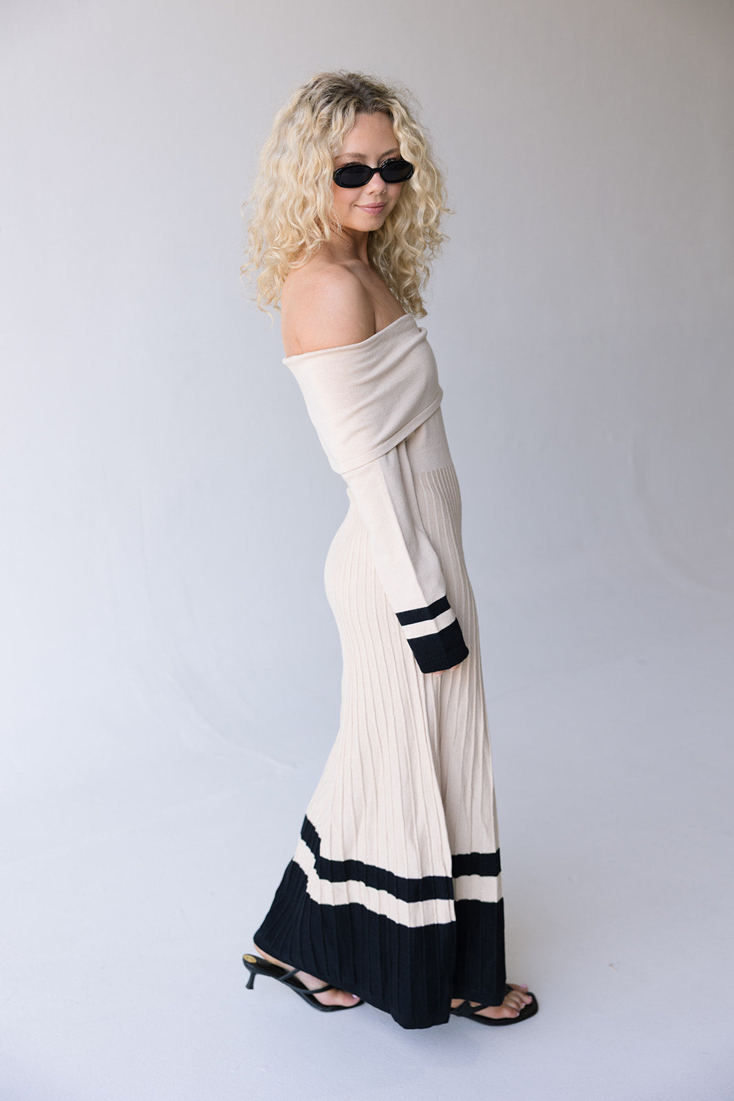 Poppy Off Shoulder Maxi Dress - Sand