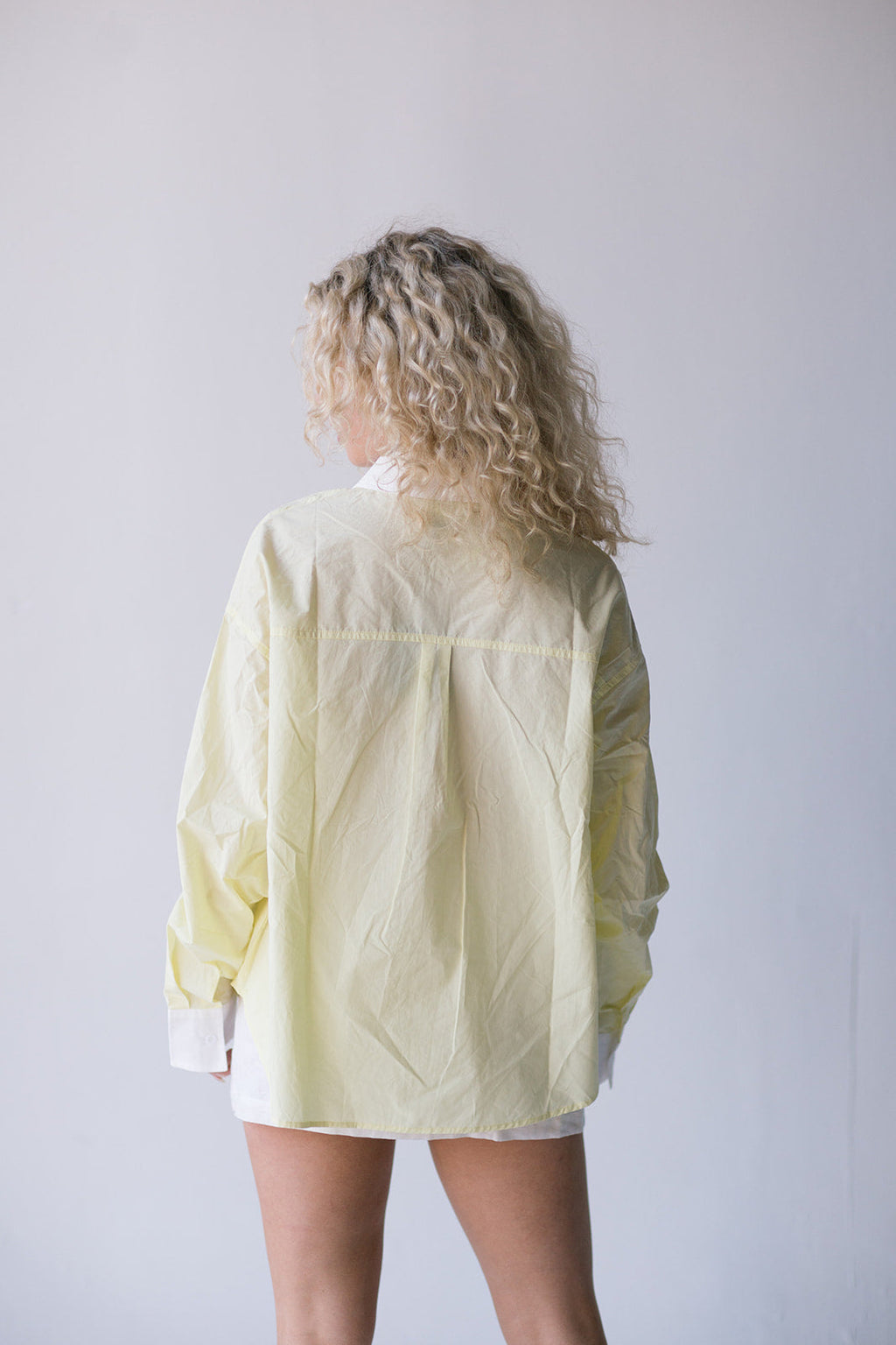 Darby Contrast Button Up Shirt-Yellow