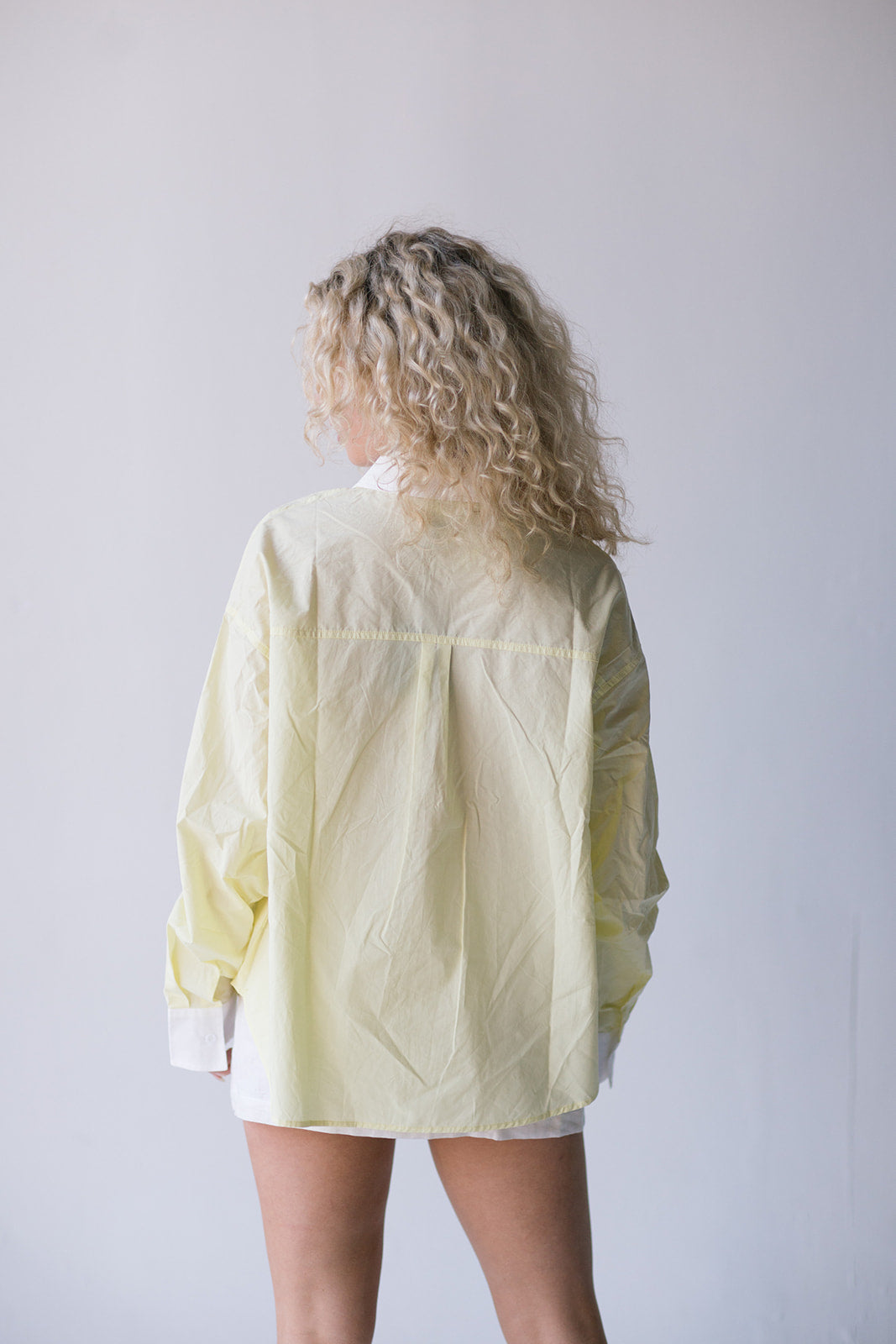 Darby Contrast Button Up Shirt-Yellow