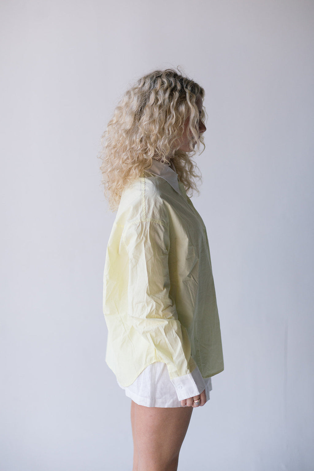 Darby Contrast Button Up Shirt-Yellow