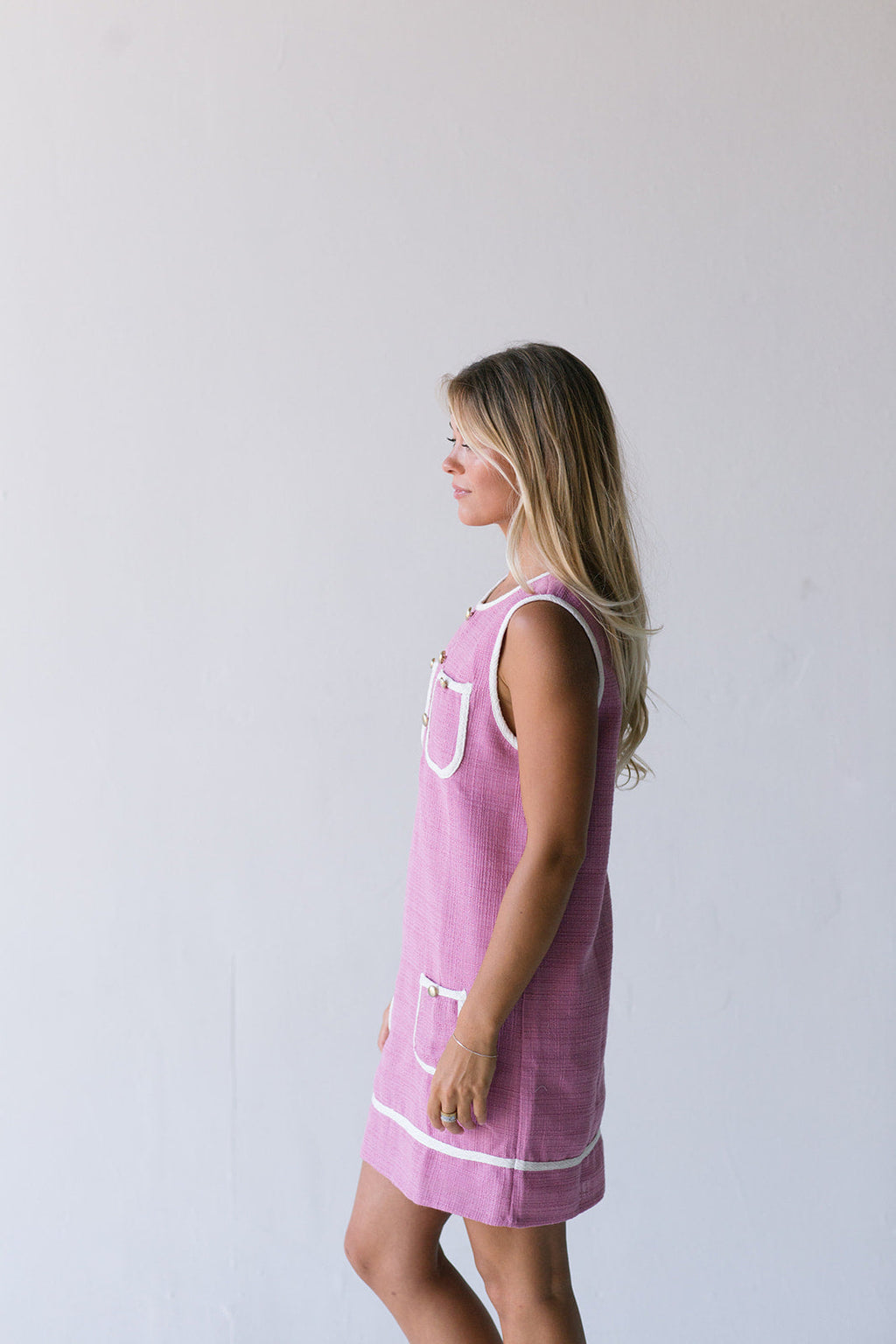 Kate Tweed Mini Dress -Pink