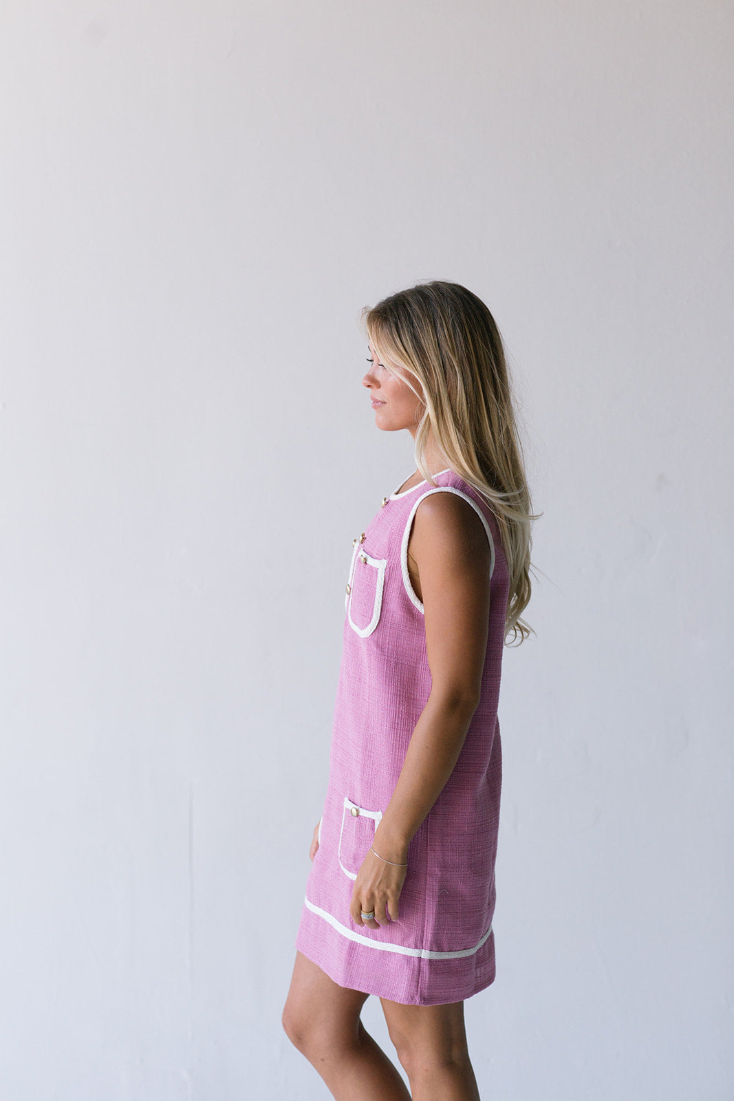 Kate Tweed Mini Dress -Pink