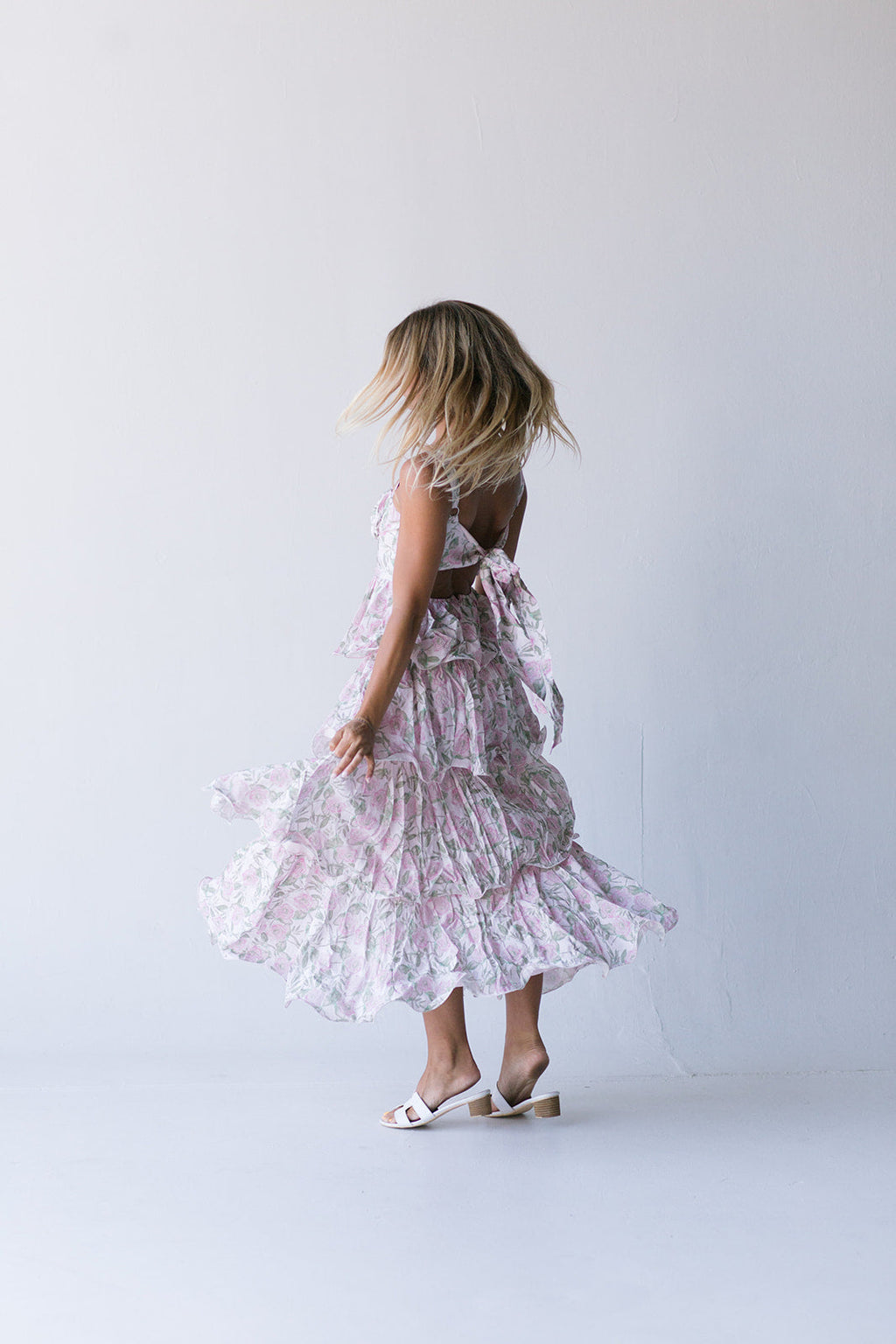 Belle Ruffle Tiered Maxi Dress - Pink