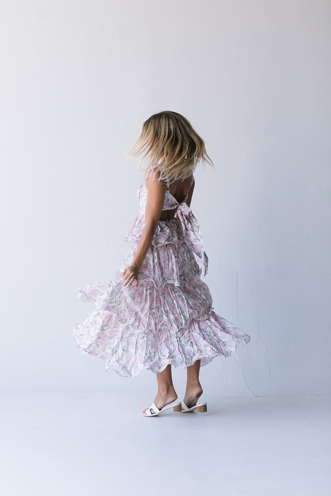 Belle Ruffle Tiered Maxi Dress - Pink