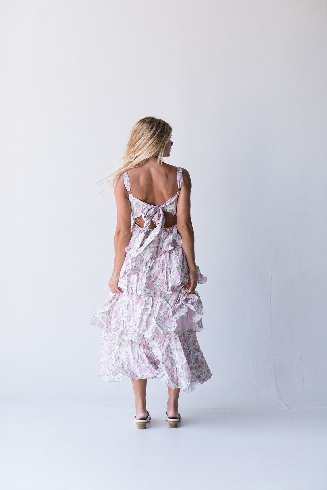 Belle Ruffle Tiered Maxi Dress - Pink