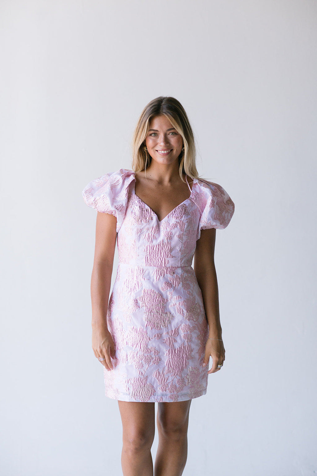 Harlem Jacquard Mini Dress - Dusty Pink