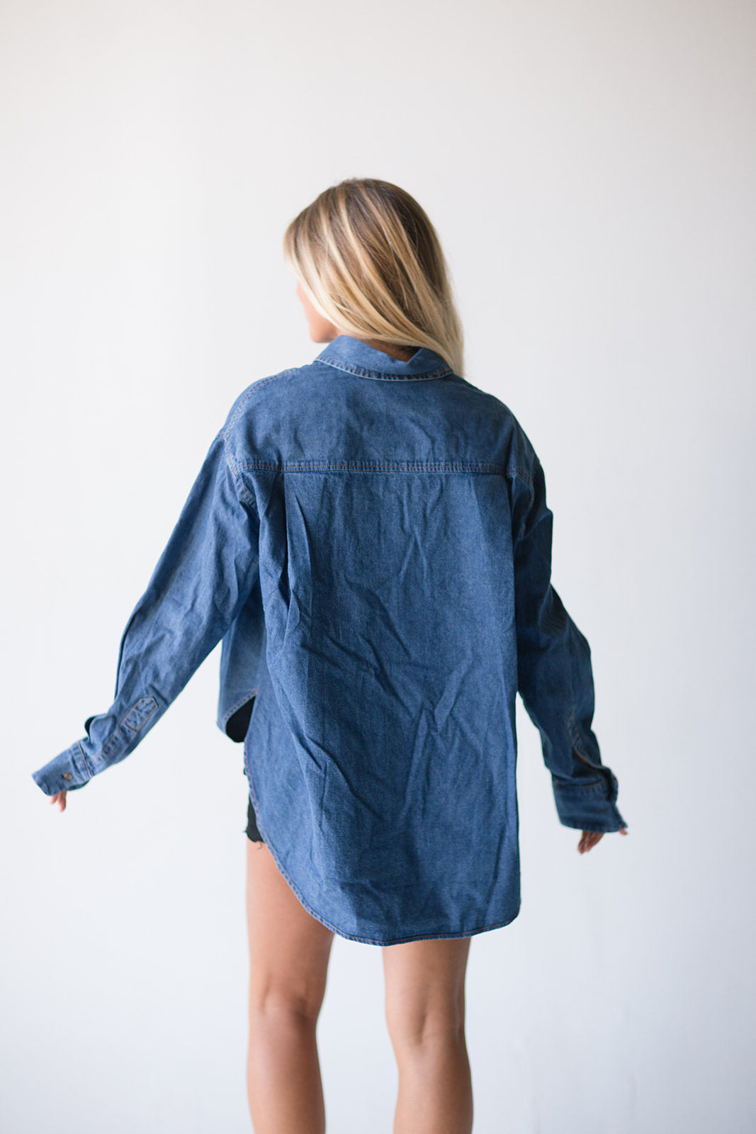 Iris Denim Long Sleeve Top - Denim