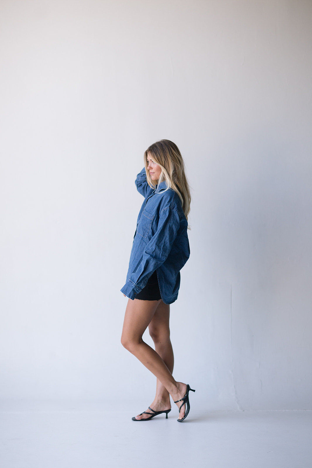 Iris Denim Long Sleeve Top - Denim