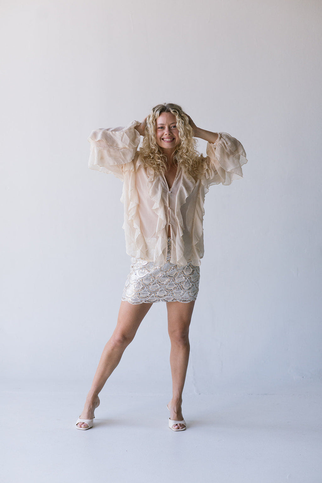 Mallory Sequin Mini Skirt - Silver