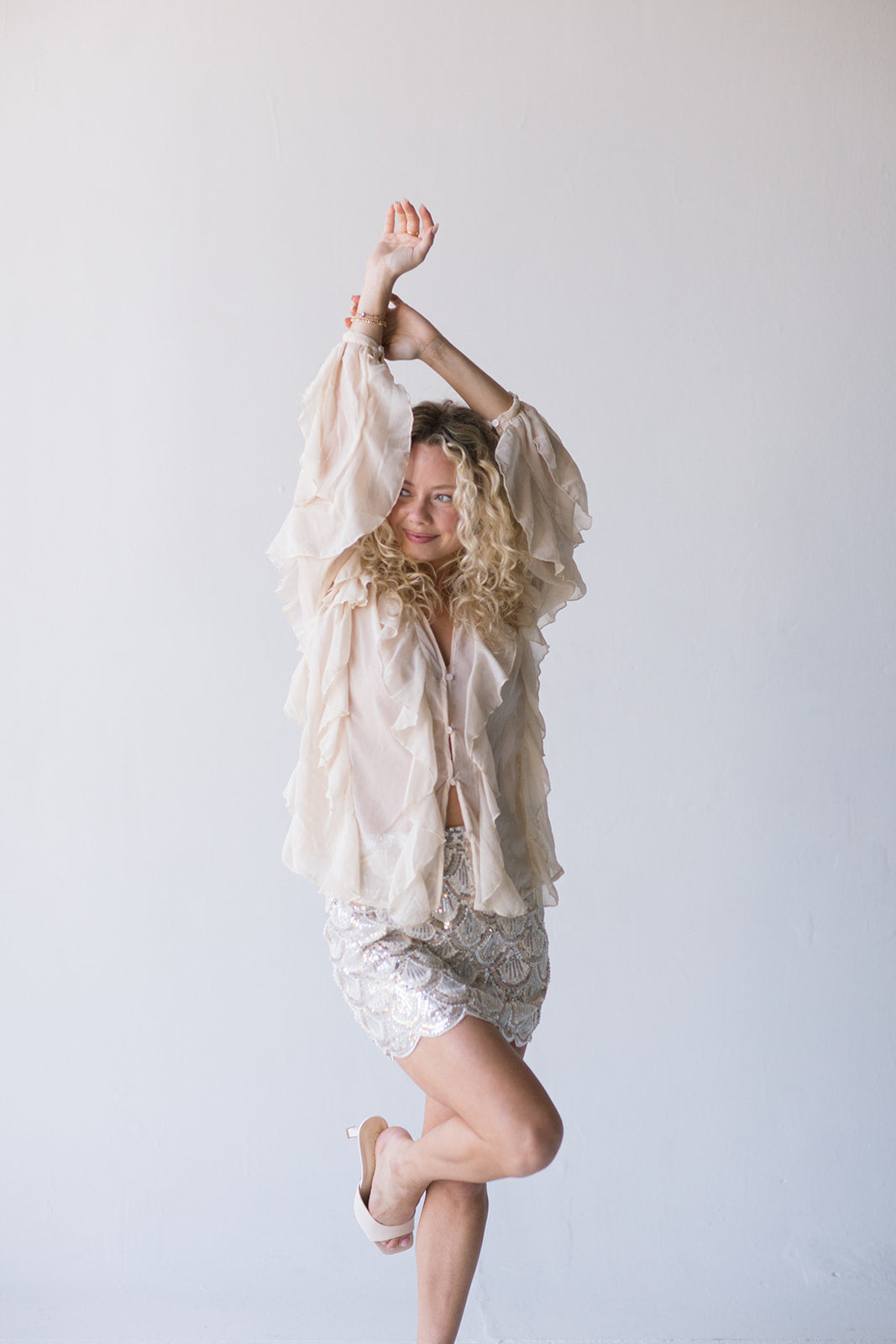 Mallory Sequin Mini Skirt - Silver