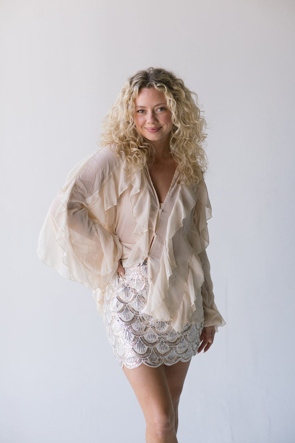 Kinsley Long Sleeve Blouse - Cream