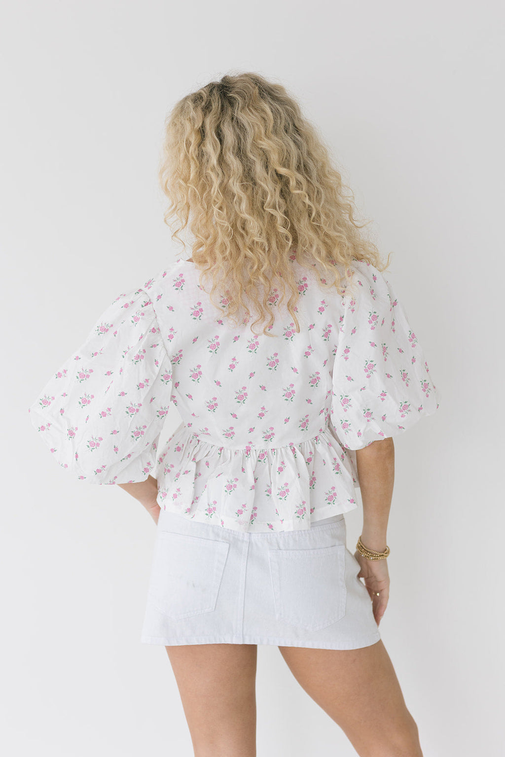 Selina Ditzy Floral Crop Top - Pink