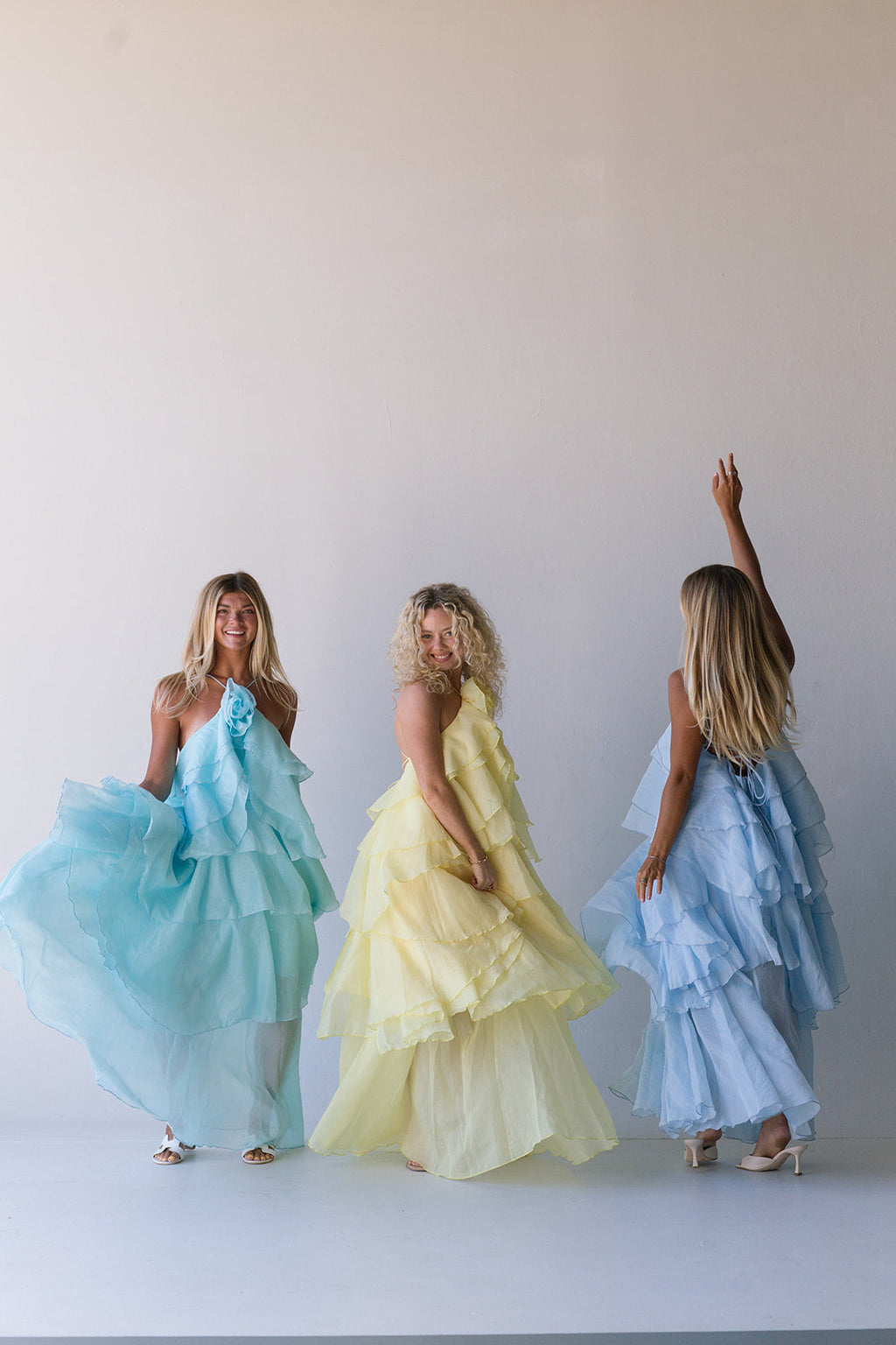 Dahlia Floral Ruffle Maxi Dress - Yellow