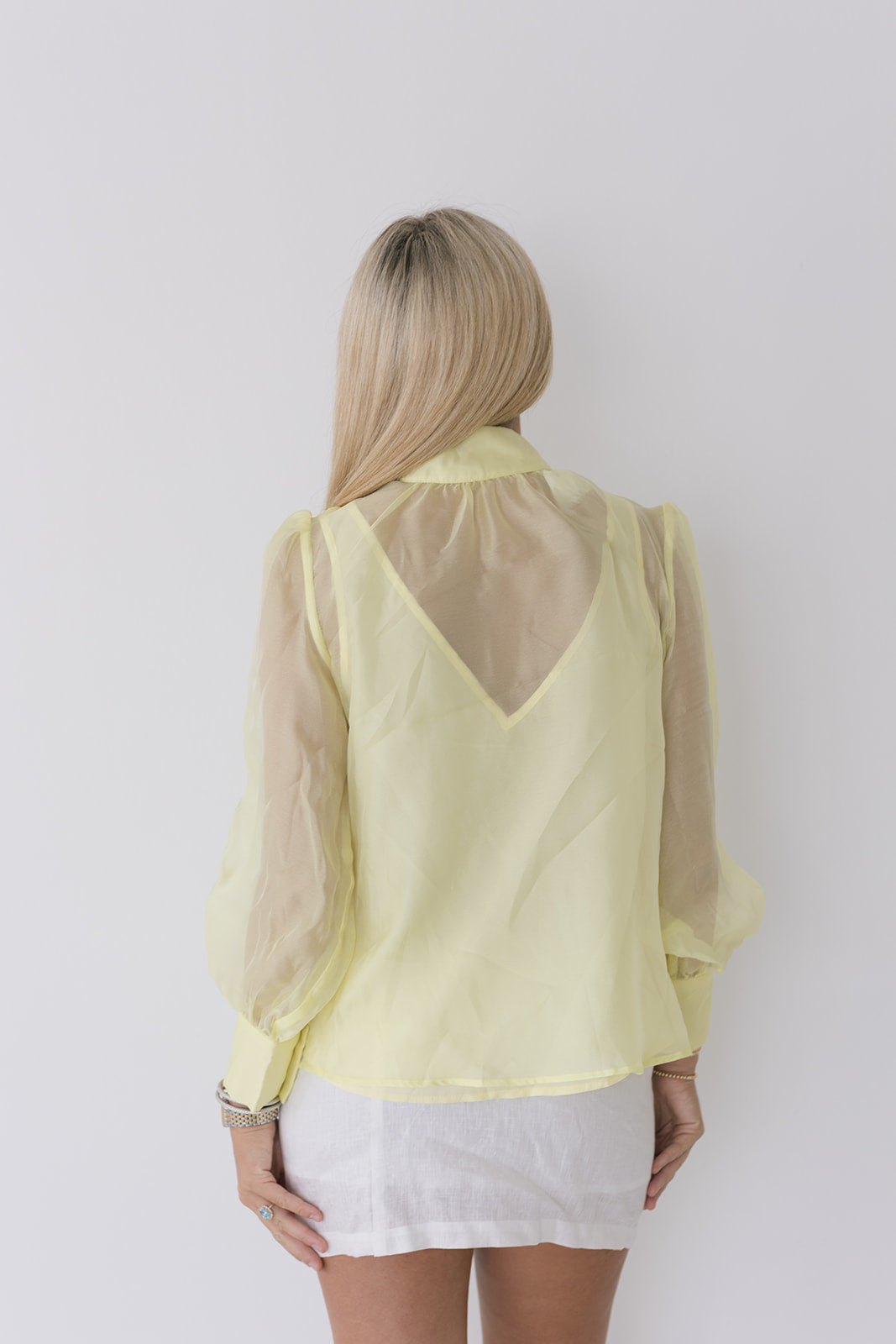 Lorelei Pastel Bow Tie Blouse - Lemon