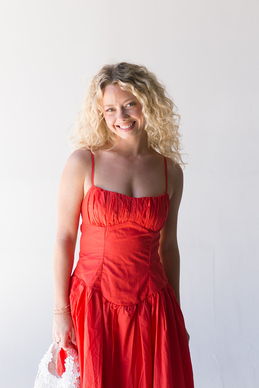 Malea Sleeveless Bubble Middi Dess - Watermelon