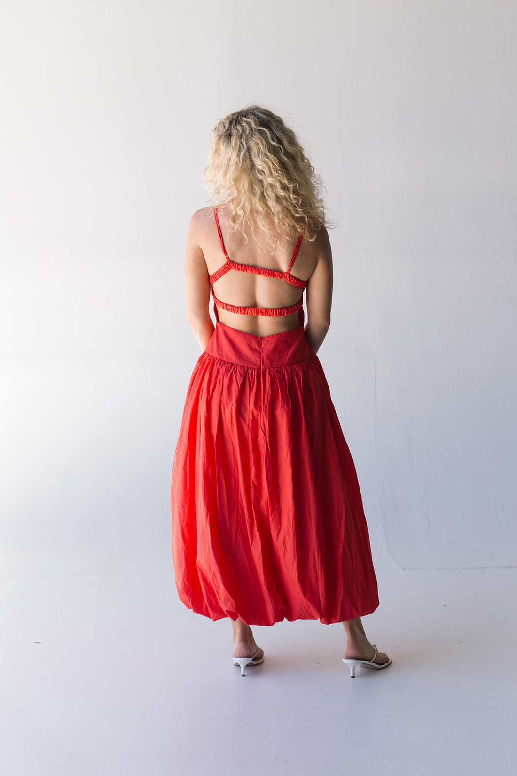 Malea Sleeveless Bubble Middi Dess - Watermelon