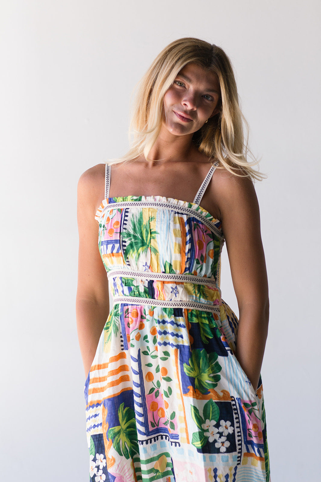 Isla Printed Midi Dress - Multi