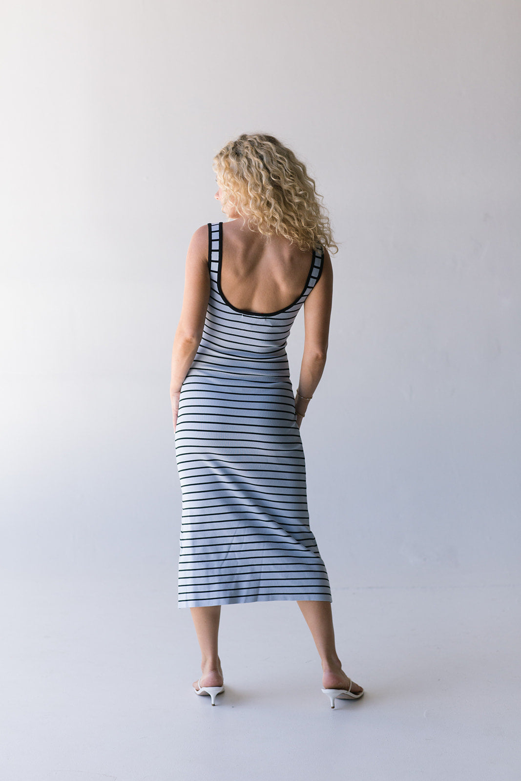 Amber Stripe Dress - Lt Blue / Black
