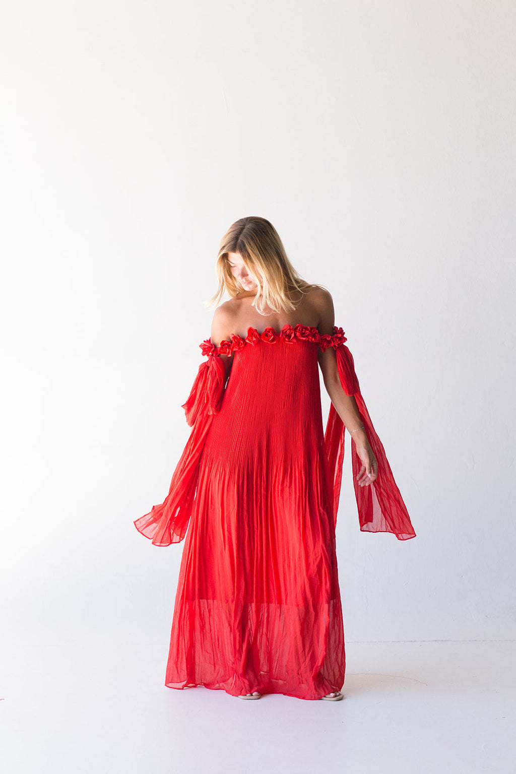 Hartley Strapless Maxi Dress - Red