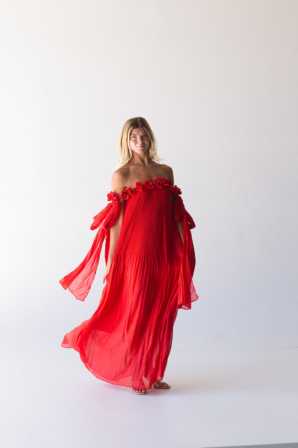 Hartley Strapless Maxi Dress - Red