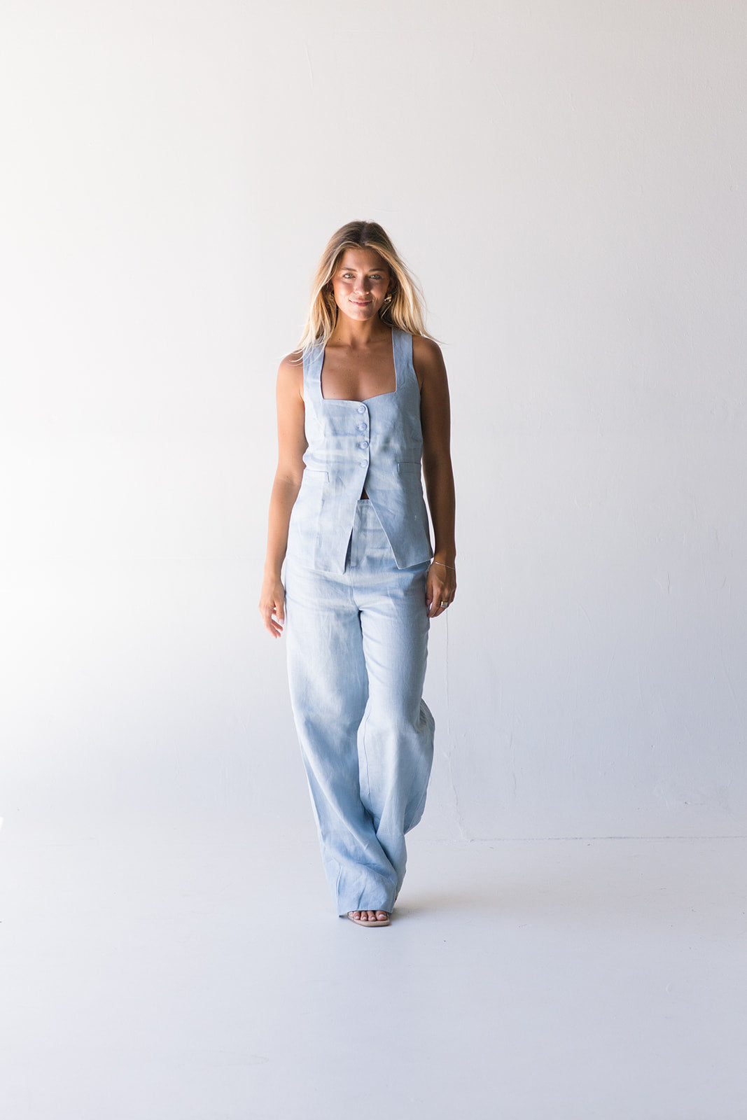 Kayla Linen Pants - Lt Blue