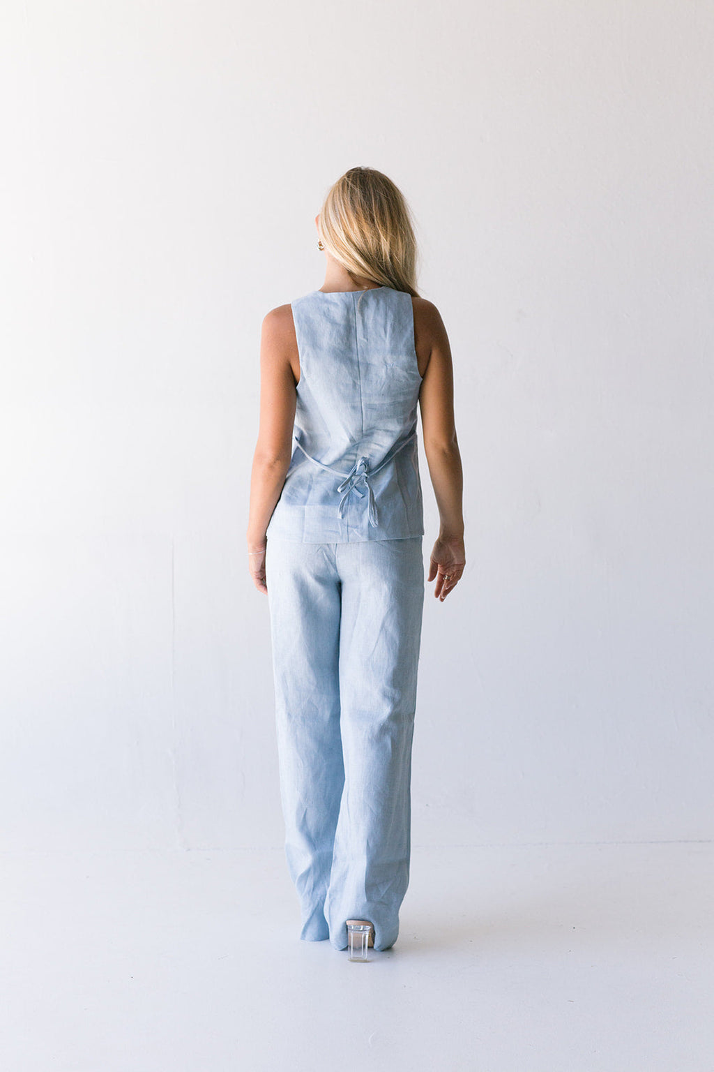 Kayla Linen Pants - Lt Blue