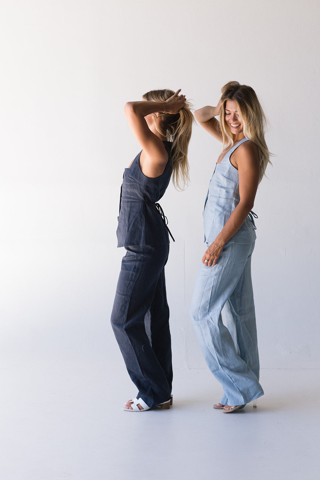 Kayla Linen Pants - Lt Blue