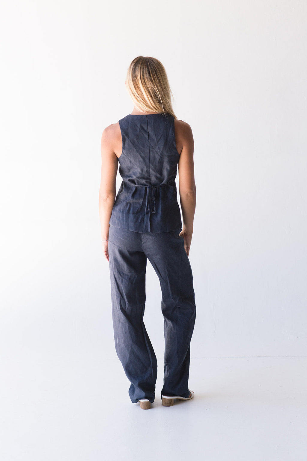 Taylor Linen Pants - Navy