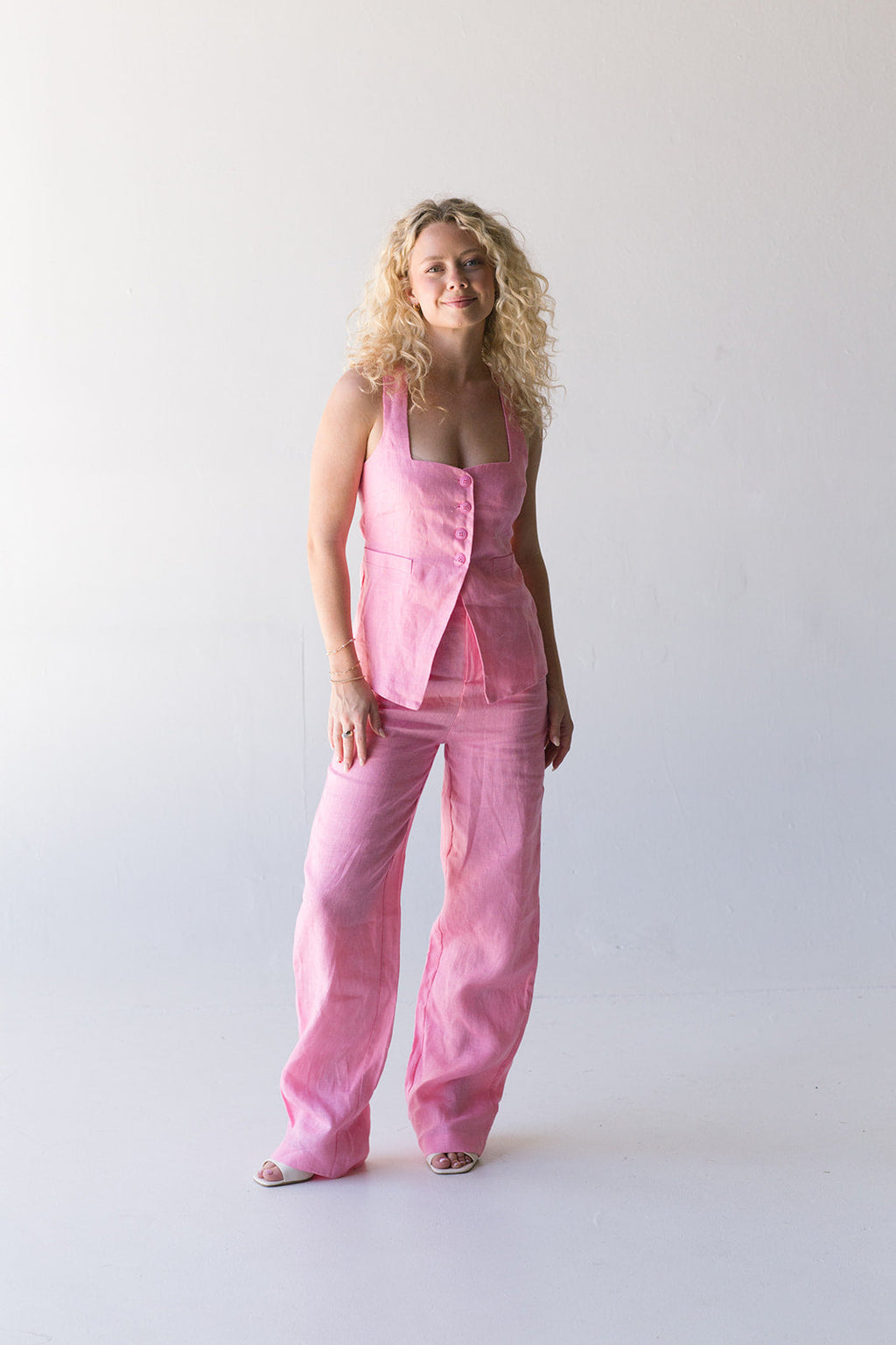 Blair Linen Pants - Pink