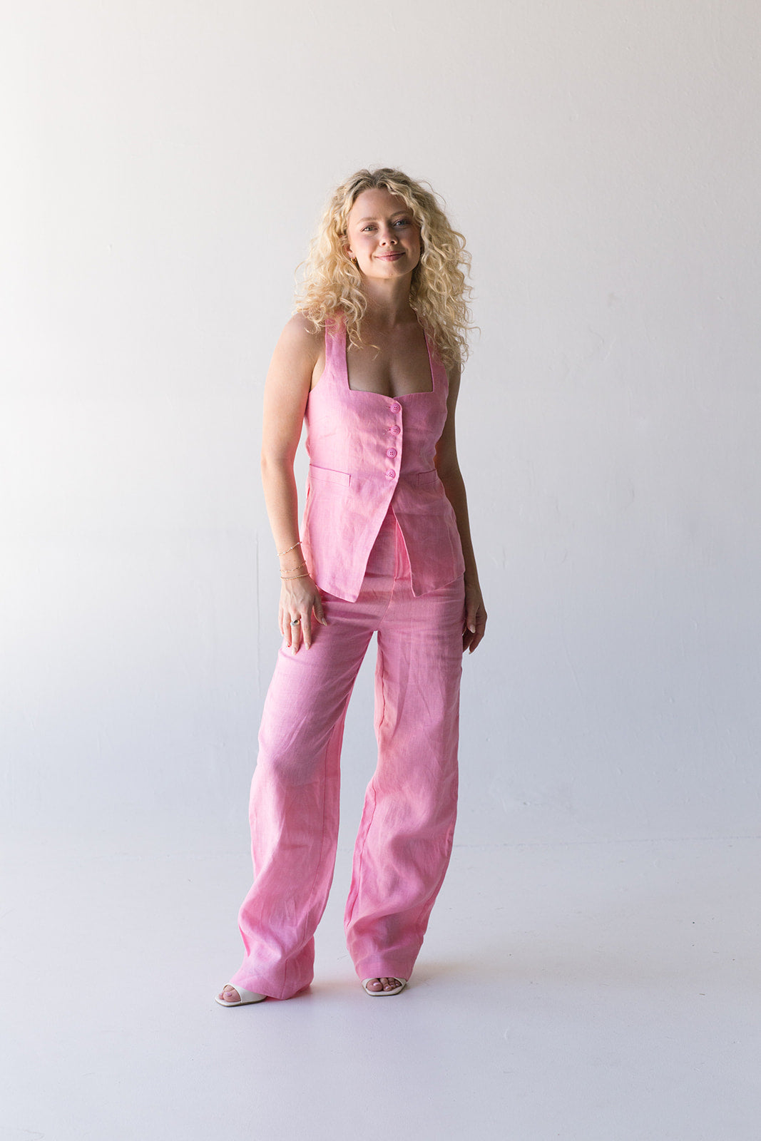 Blair Linen Pants - Pink